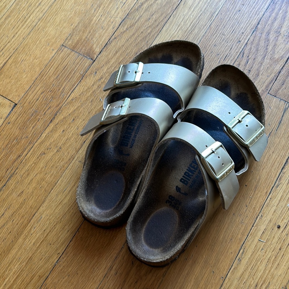 Gold Women’s Birkenstocks Size 7